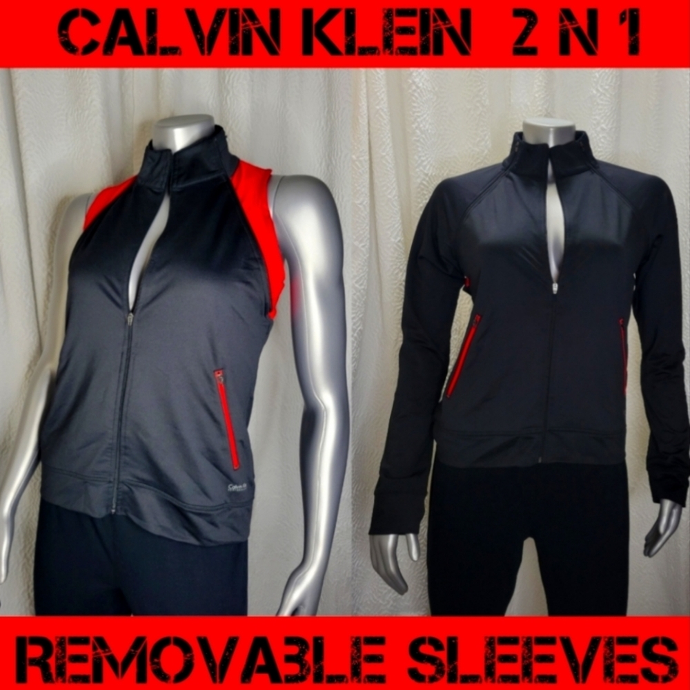 🎋Calvin Klein 2-n-1 Performance Convertible Vest~Jacket